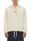 Jil Sander Casual Hooded Sweatshirt With Subtle Logo In Neutral