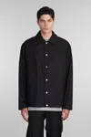 Jil Sander Black Shirt-jacket With Logo In Black