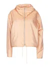 Jil Sander Blend Silk Zip-up Hooded Jacket In Nude & Neutrals