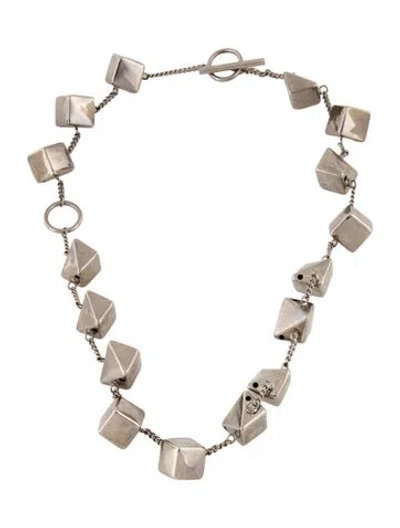 Pre-owned Jil Sander Chain Bead Necklace, 20.25" In Multicolor