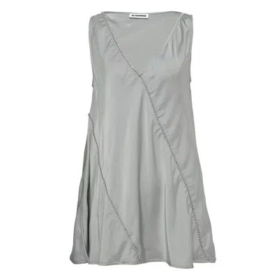 Jil Sander Chain Detail Sustainable Tank Top In Gray
