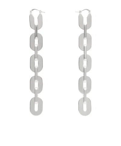 Jil Sander Chain-link Drop Earrings In White