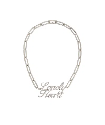 Jil Sander Chain Necklace In Gray