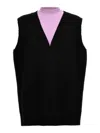 Jil Sander Ribbed Knit Sleeveless V-neck Vest In Multicolour