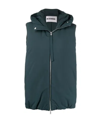 Jil Sander Chaleco Zip-up Gillet In Blue