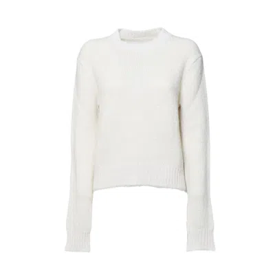 Jil Sander Chalk White Wool Crewneck Sweater