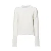 Jil Sander Chalk White Wool Crewneck Sweater