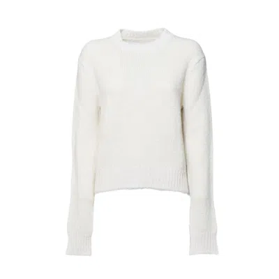 Jil Sander Chalk White Wool Crewneck Sweater