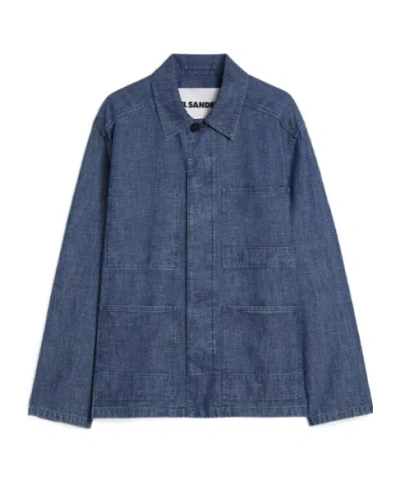 JIL SANDER JIL SANDER CHAMBRAY POCKET DETAIL SHIRT JACKET