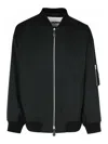 Jil Sander Black Zipped Bomber Jacket In Black