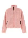 Jil Sander Teddy-effect Zip-front Jacket In Pink