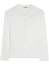 Jil Sander Women's Chaqueta Punto Flor Crudo | Size De36 | J03hp0018j18344103 In White