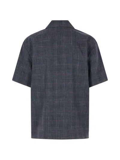 Jil Sander Check-pattern Short-sleeve Shirt In Brown
