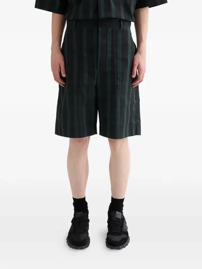 Jil Sander Check Print Pocket Shorts In Black