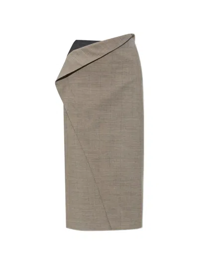 Jil Sander Check Wrap-style Skirt In Neutrals