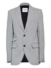Jil Sander Grey Virgin Wool Plaid Tailored Jacket