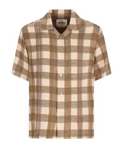 Jil Sander Checked Button-up Shirt In Brown