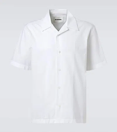 Jil Sander Checked Cotton Poplin Shirt In White