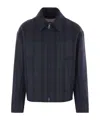 Jil Sander Plaid Zip-front Bomber Jacket In Blue
