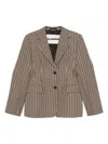 Jil Sander Checked-pattern Blazer In Brown