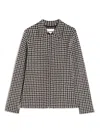 Jil Sander Mens Dark Grey Pointed-collar Check Woven Jacket