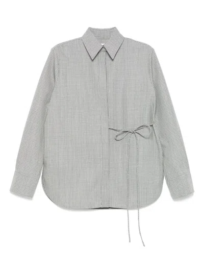 Jil Sander Wool Checked Shirt In Grey