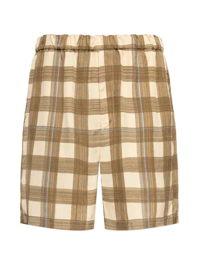 Jil Sander Checked Shorts In Brown