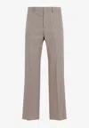 Jil Sander Roof Shadow Grey Virgin Wool Pants In Gray