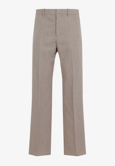 JIL SANDER CHECKED TAILORED PANTS IN WOOL
