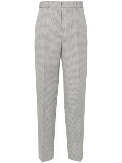 Jil Sander Checked Tailored Trousers In Grey