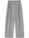 Jil Sander Checked Virgin-wool Palazzo Pants In Gray