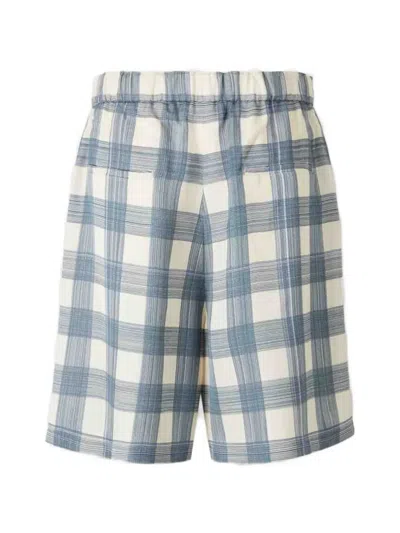 Jil Sander Check-pattern Shorts In Blue