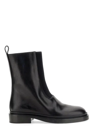 Jil Sander Woman Ankle Boots Black Size 7 Soft Leather In Negro