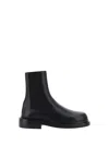 Jil Sander Black Boots With Elastic Side Pannels In Leather Woman In Black
