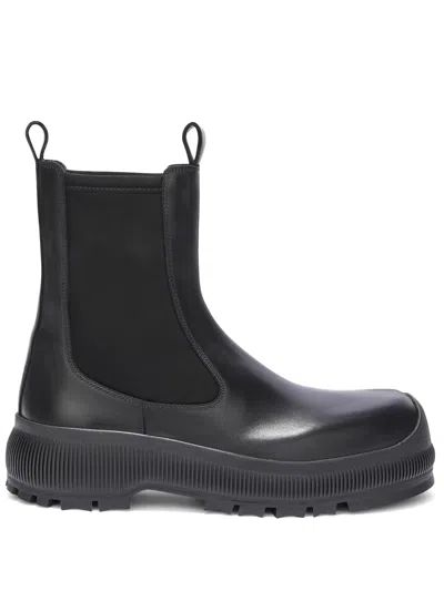 Jil Sander Black Leather Chelsea Boots