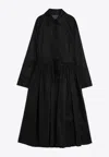 Jil Sander Black Chemisier Dress In Cotton Women