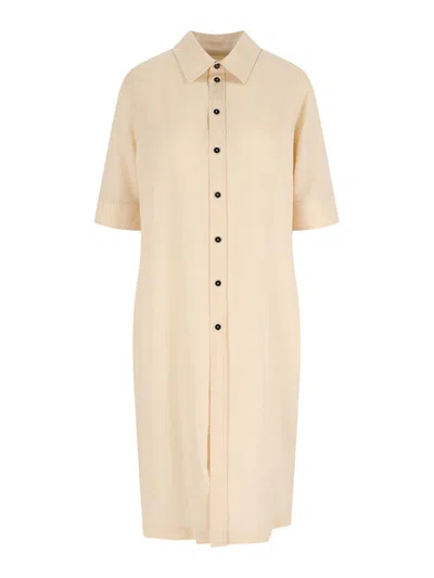 JIL SANDER VESTIDO MIDI - BLANCO