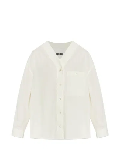 Jil Sander Chest-pocket Buttoned Shirt In White