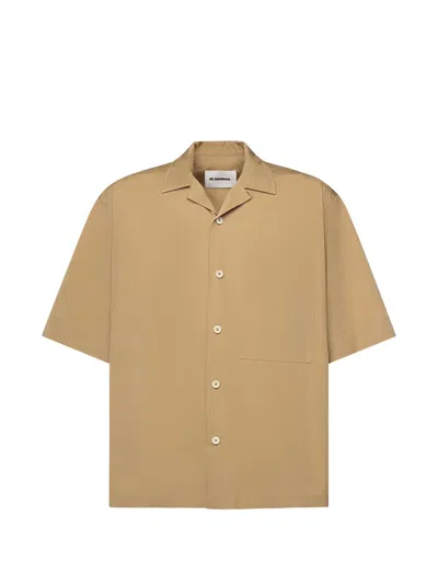 Jil Sander Chest-pocket Short-sleeve Shirt In Brown