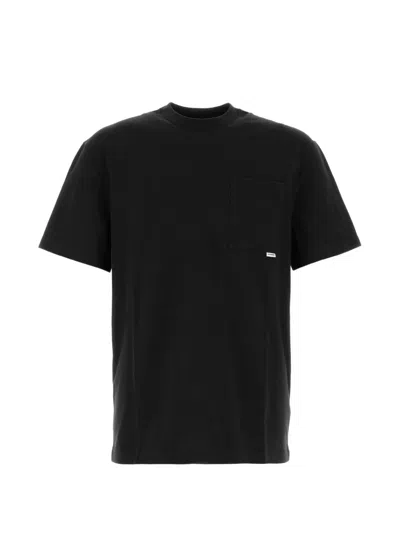 Jil Sander Cotton Crewneck Chest Pocket T-shirt In Black