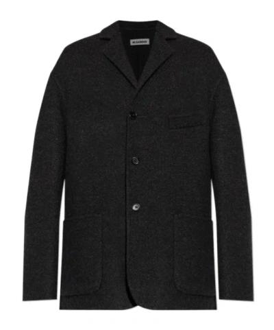 Jil Sander Chevron-pattern Jacket In Black
