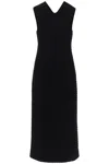 Jil Sander Midi Dress In Openwork Knit In Black