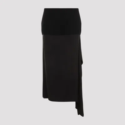 Jil Sander Chic Wool Midi Skirt In Black