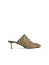 Jil Sander Studded Mule With 50mm Kitten Heel In Green