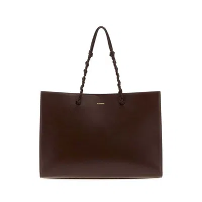 Jil Sander Chocolate Leather Tangle Shopping Bag 205 Borse A Mano In Brown
