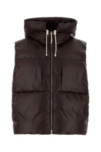 JIL SANDER JIL SANDER CHOCOLATE NYLON DOWN JACKET
