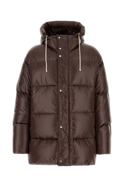 JIL SANDER JIL SANDER CHOCOLATE NYLON DOWN JACKET