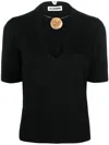 Jil Sander Choker-neck Short-sleeve Top In Black