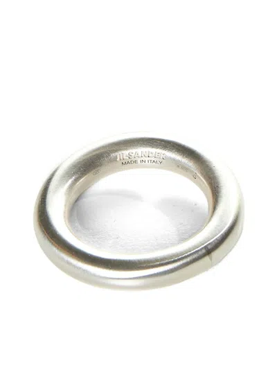 Jil Sander Chunky Band Ring In Silver