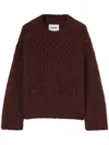 Jil Sander Chunky-knit Mock-neck Jumper In 褐色